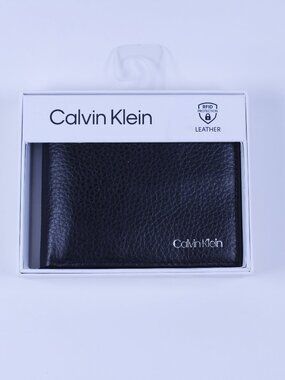 Calvin Klein Leather Wallet with RFID Protection – New in Box
